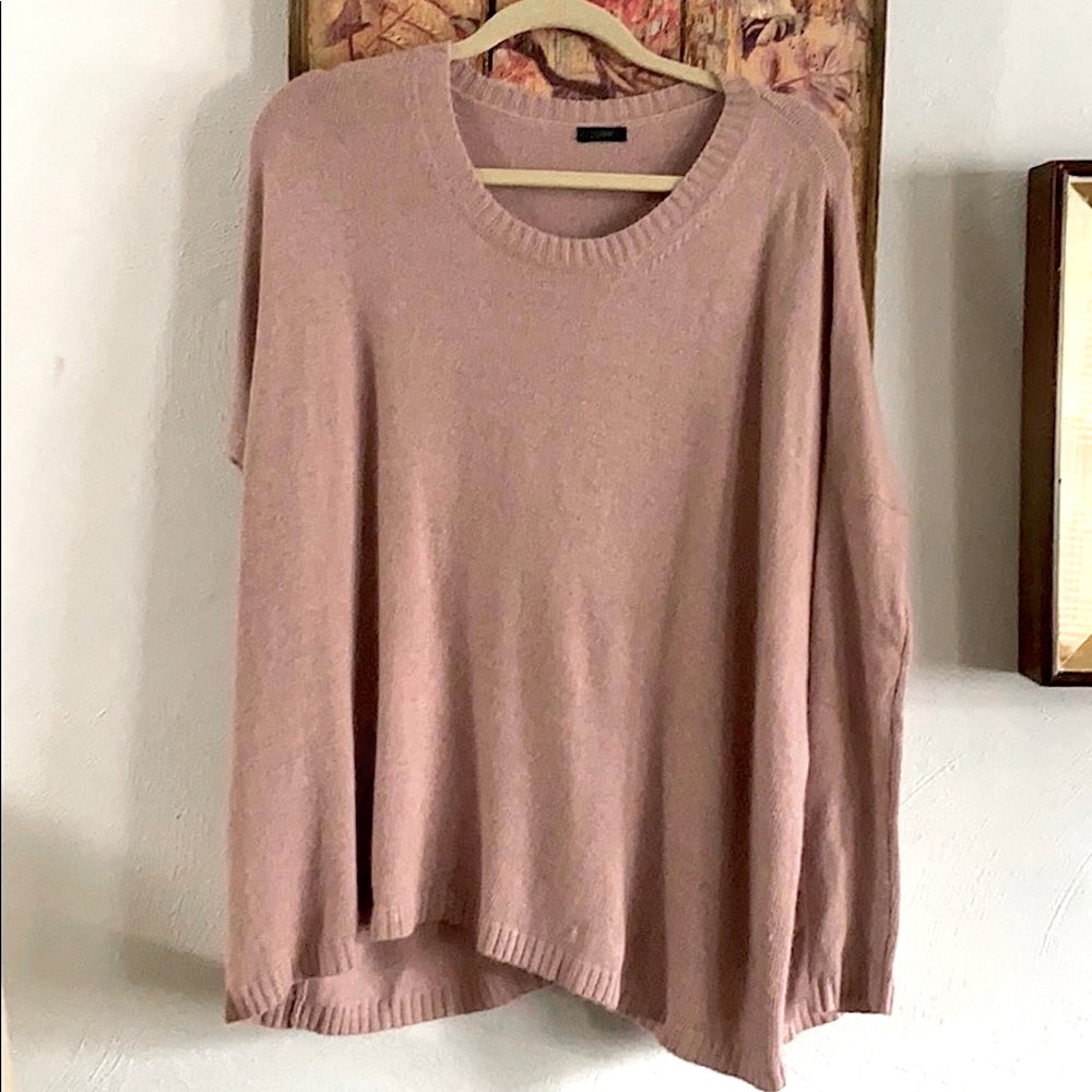 J. CREW BLUSH OVERSIZED SWEATER WOOL SAMPLE M OS